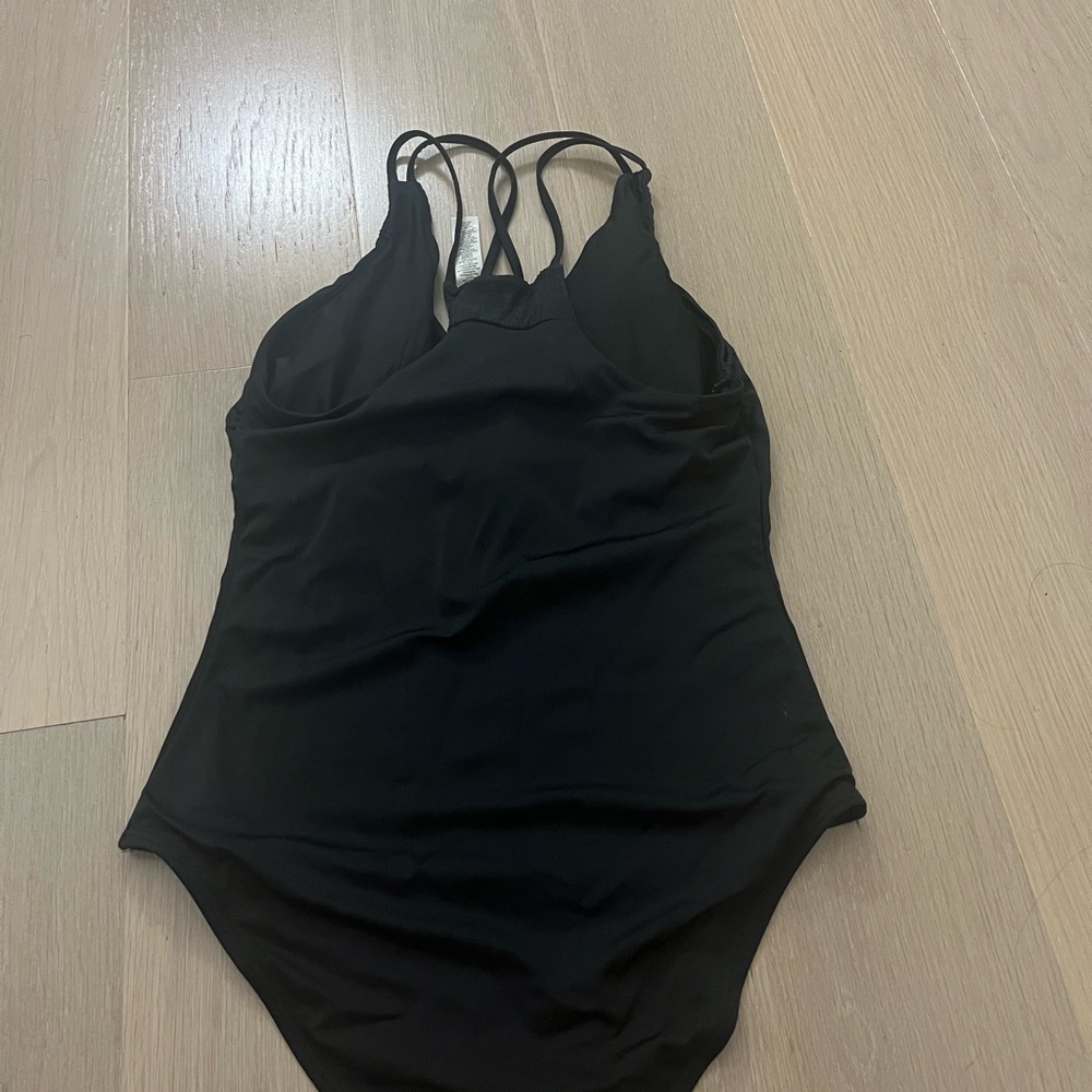 Loft Beach Black Strappy One-Piece Swimsuit